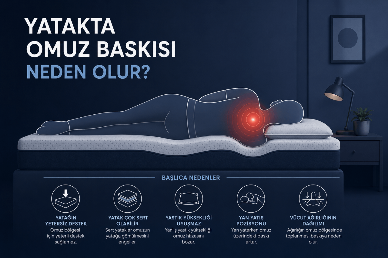 Yatakta Omuz Baskısı Neden Olur? Omuz Bölgesini Rahatlatan Yatak Nasıl Seçilir?